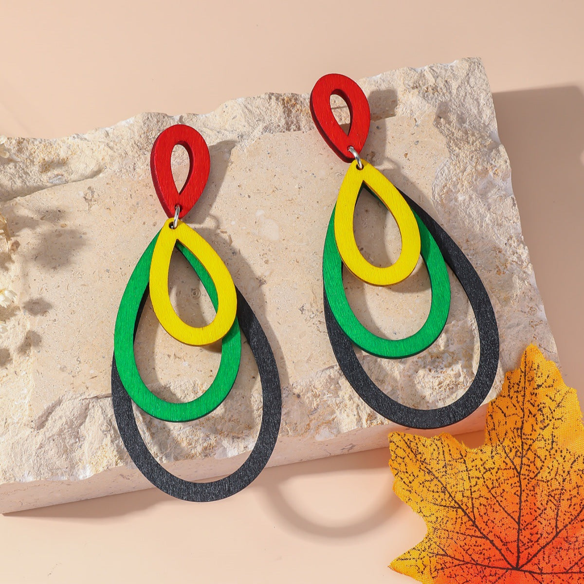Wholesale Fashion Multi-Shape Wood Earrings